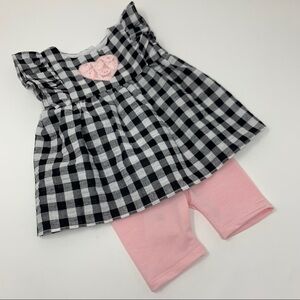 Pippa & Julie Black & White Gingham Shorts 2PC Set
